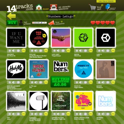 14tracks, Numbers style.