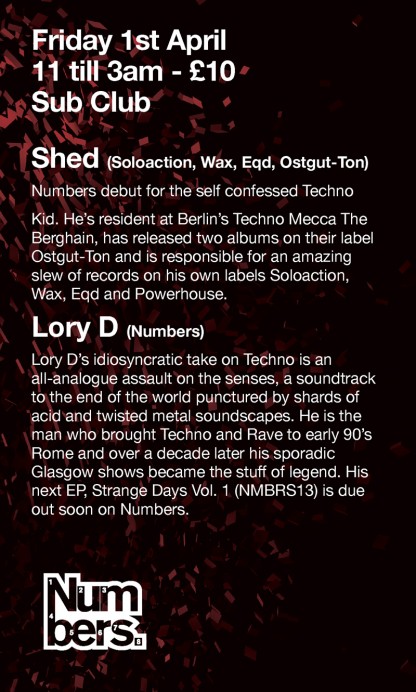 Fri 1 Apr 2011: Numbers present SHED & LORY D